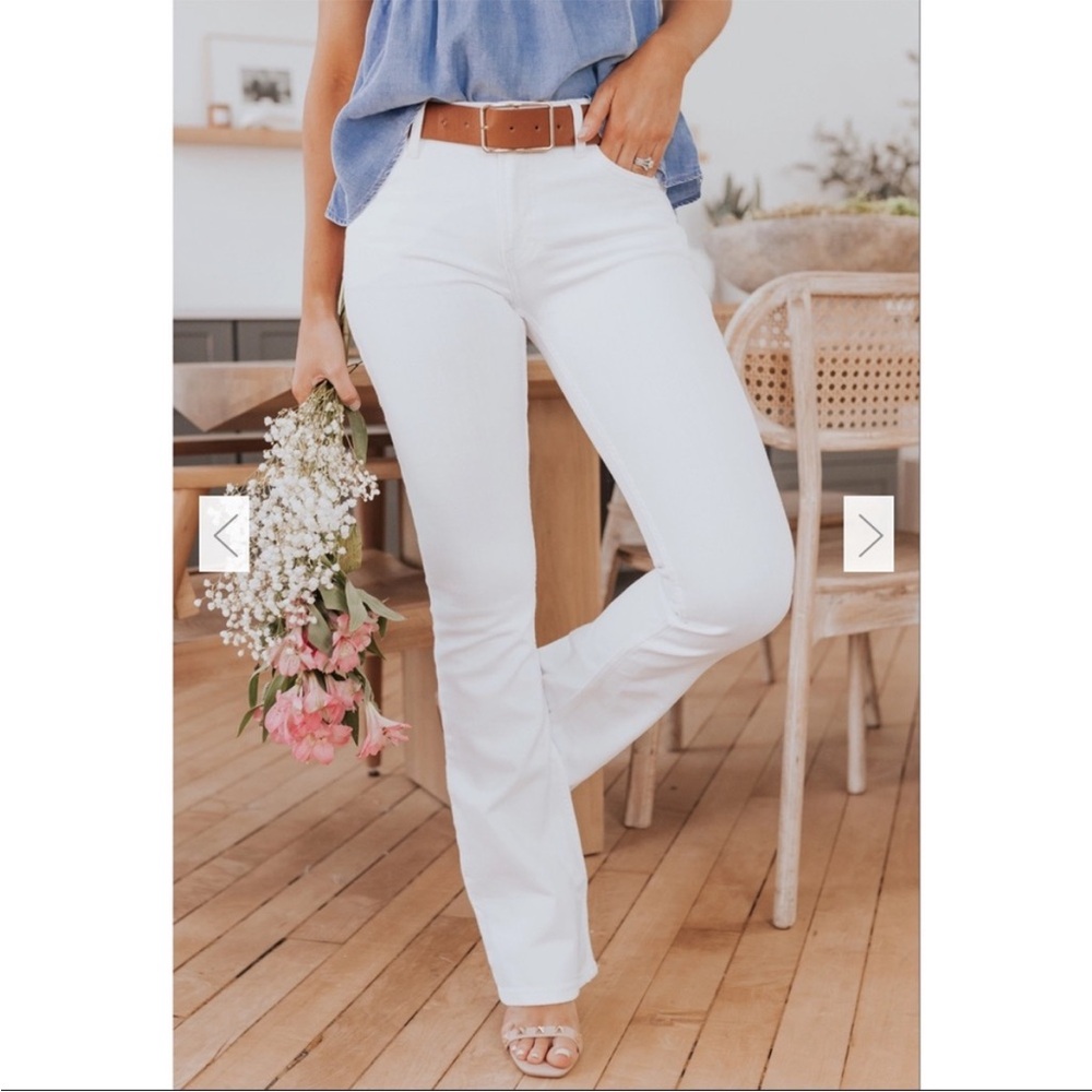 Free People White Flare Jeans